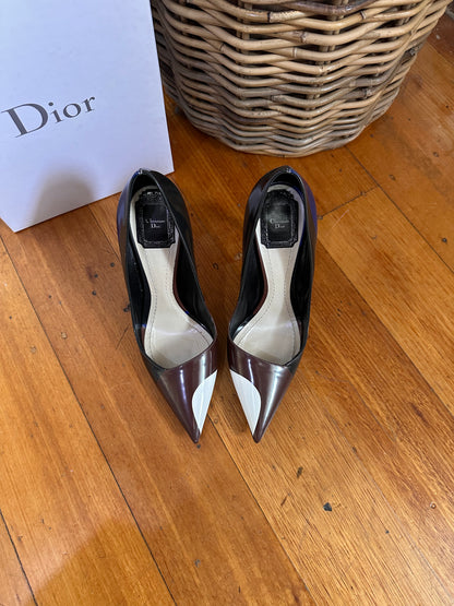 Christian Dior Songe Glazed Leather 10cm Heels - Size 38