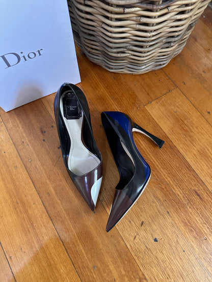 Christian Dior Songe Glazed Leather 10cm Heels - Size 38