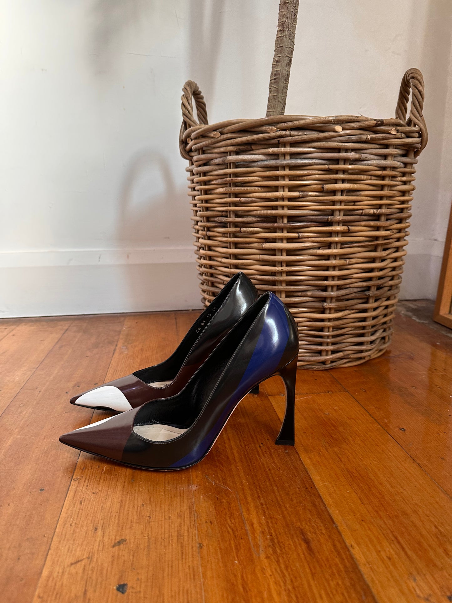 Christian Dior Songe Glazed Leather 10cm Heels - Size 38