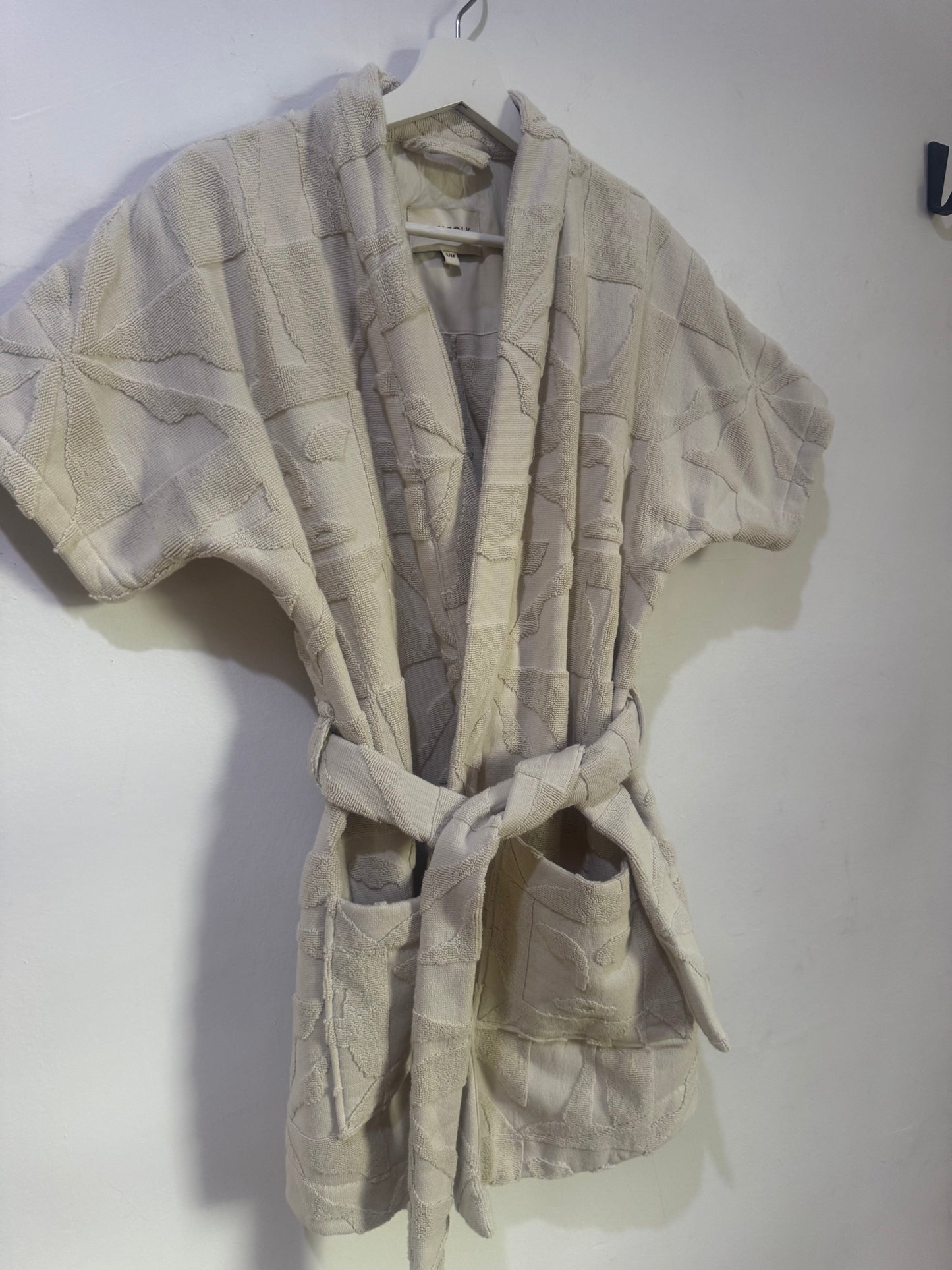 Lucy Folk Skyline Robe in Ecru - Size S/M