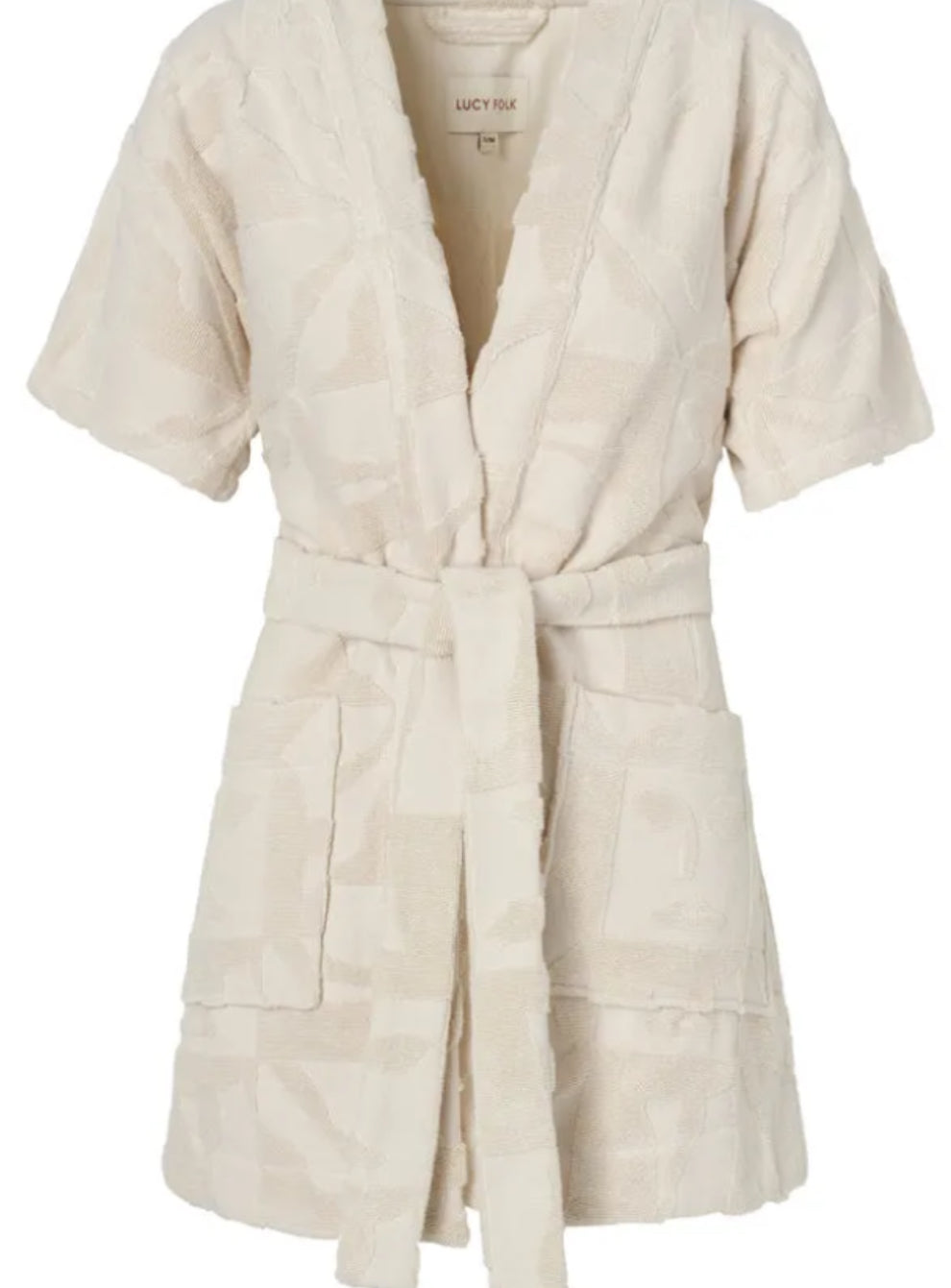 Lucy Folk Skyline Robe in Ecru - Size S/M