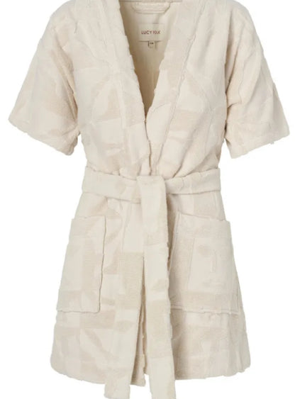 Lucy Folk Skyline Robe in Ecru - Size S/M