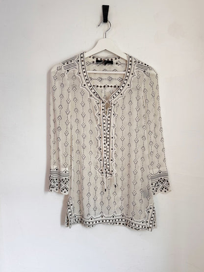 Isabel Marant Alicia Rivet Lace Up Tunic Top - Size S