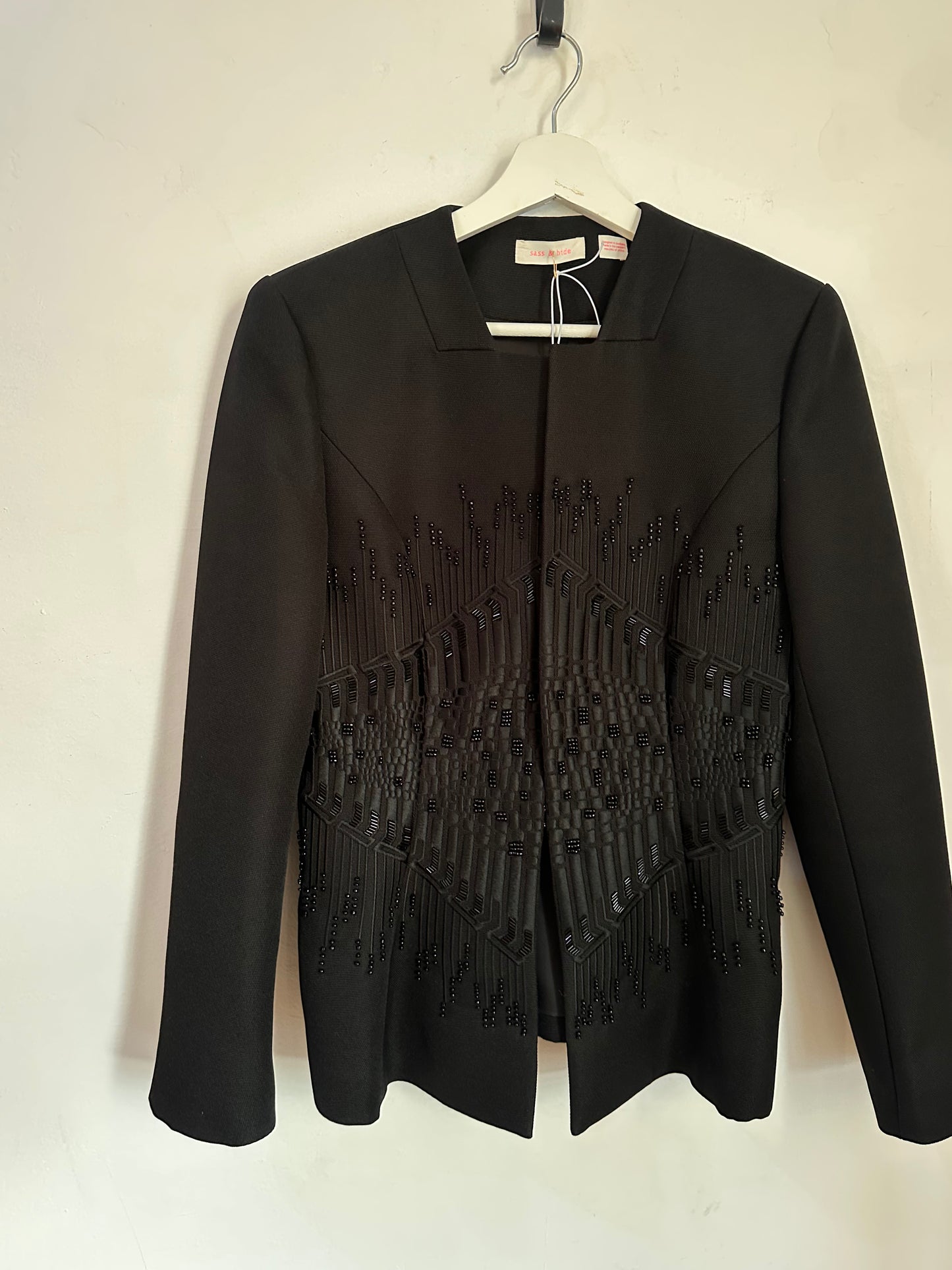 sass & bide Black Tailored Sequin Jacket - Size 8