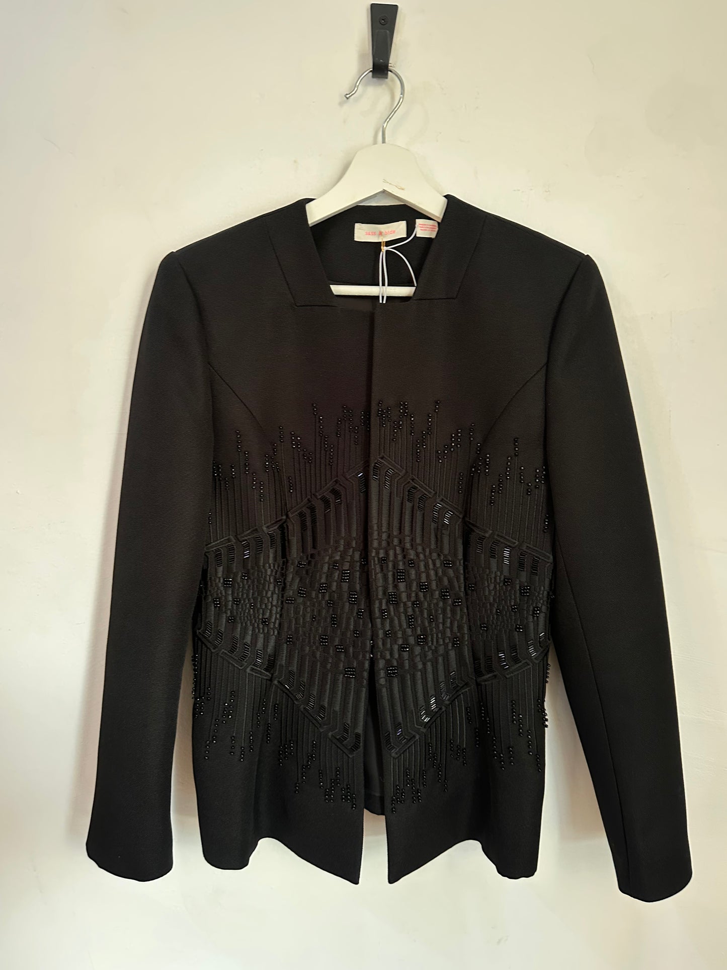 sass & bide Black Tailored Sequin Jacket - Size 8