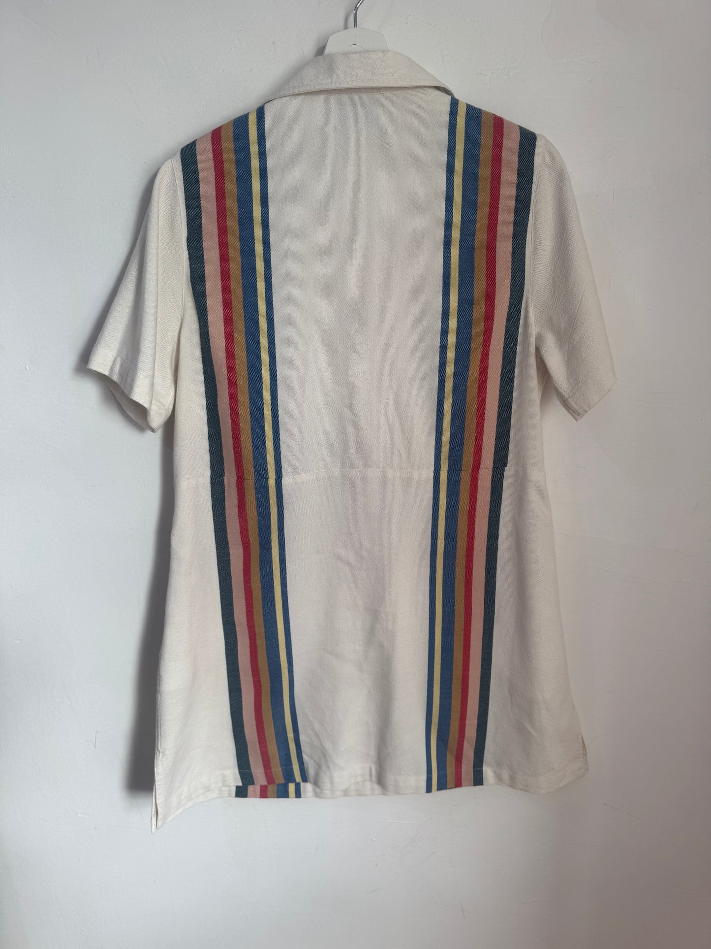 Lucy Folk Racer-Stripe Dress - Size S