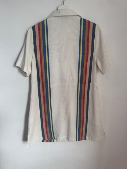 Lucy Folk Racer-Stripe Dress - Size S