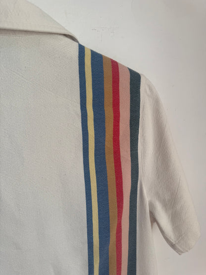 Lucy Folk Racer-Stripe Dress - Size S