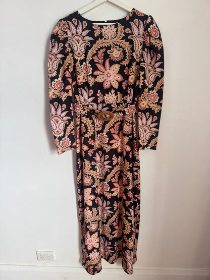 Torannce Edie Black Paisley Dress - Size 14