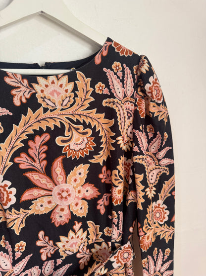 Torannce Edie Black Paisley Dress - Size 14