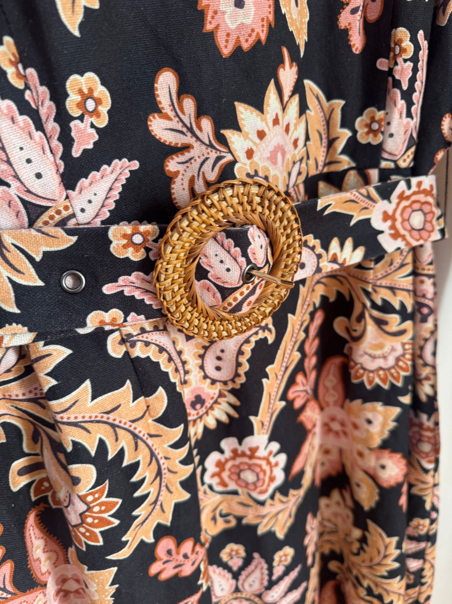 Torannce Edie Black Paisley Dress - Size 14