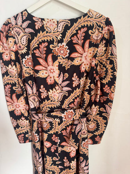 Torannce Edie Black Paisley Dress - Size 14