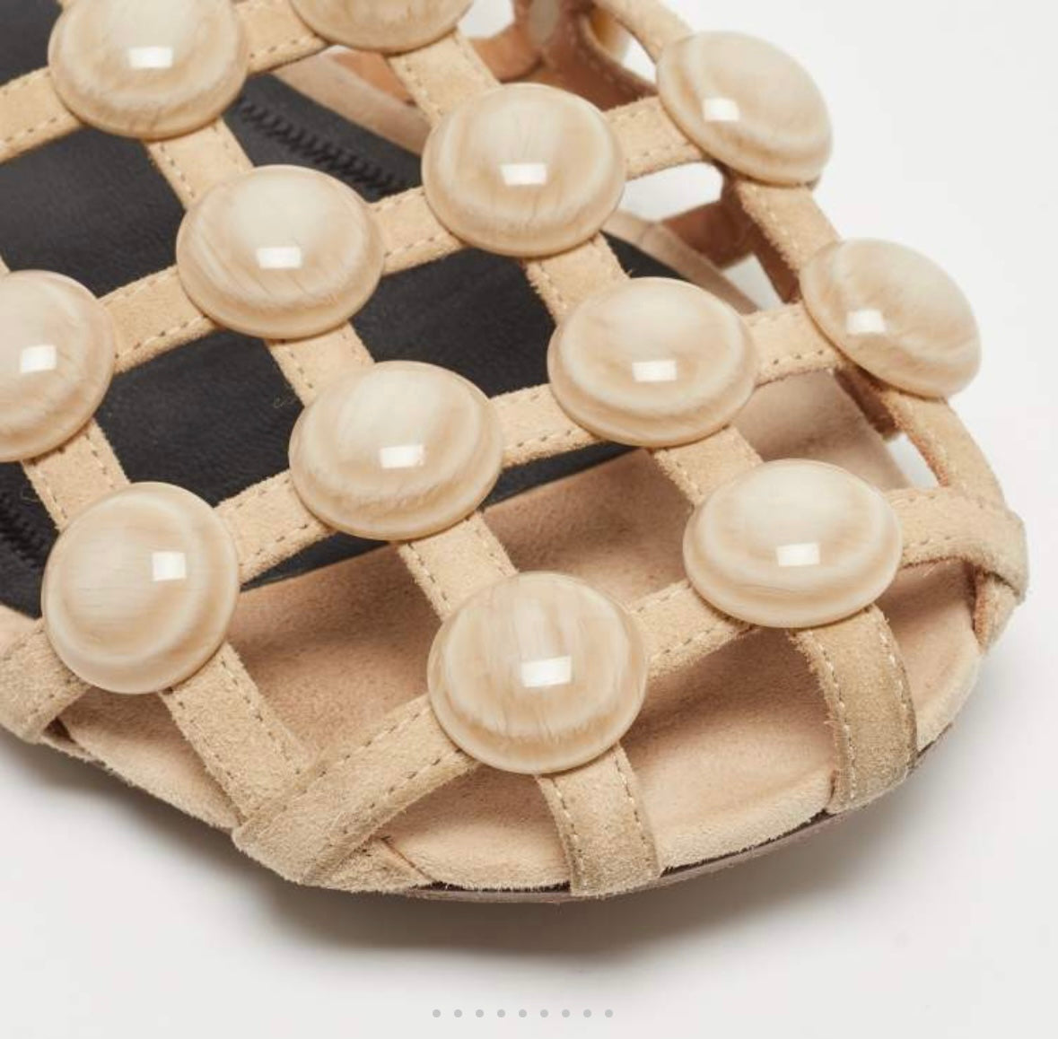 Alexander Wang Amelia Beige Suede Mules with Studs - Size 38 (Like New)