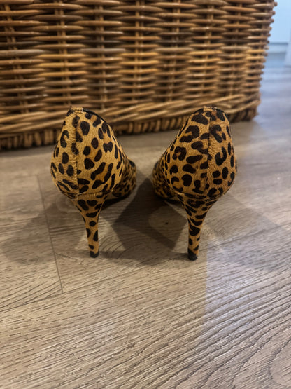 Midas Leopard Suede Heels - Size 39