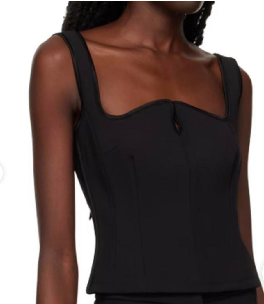 Paris Georgia Diamond Black Singlet Top - Size S