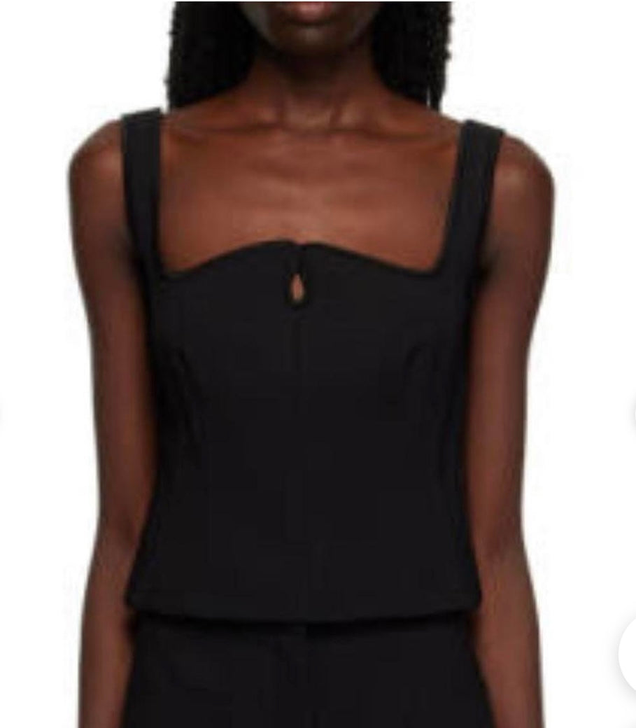 Paris Georgia Diamond Black Singlet Top - Size S
