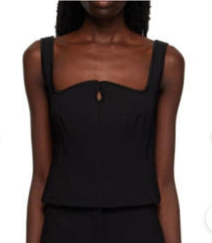 Paris Georgia Diamond Black Singlet Top - Size S