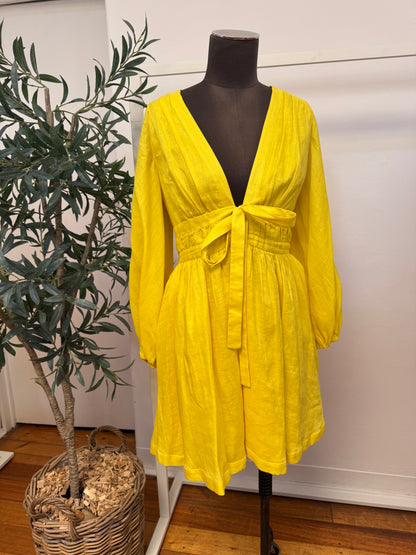 Zimmermann Shelley Plunge Bow Mini Dress