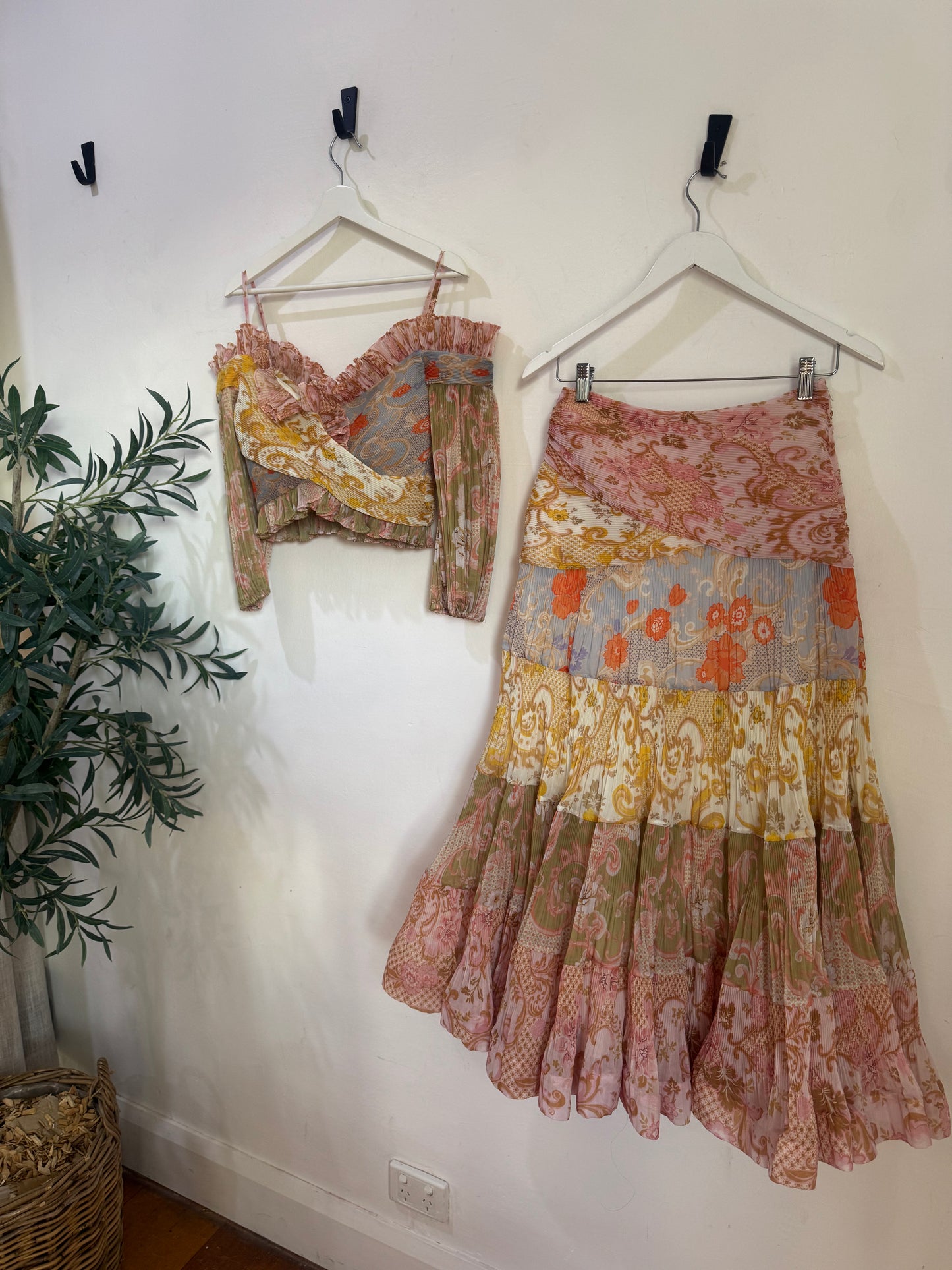 Zimmermann Postcard Pleated Skirt & Top Set - Size 1