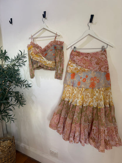 Zimmermann Postcard Pleated Skirt & Top Set - Size 1