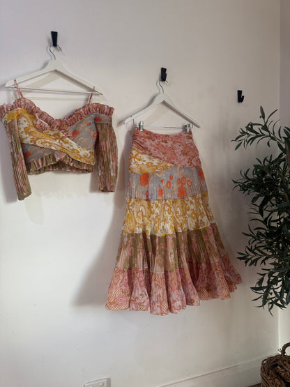 Zimmermann Postcard Pleated Skirt & Top Set - Size 1