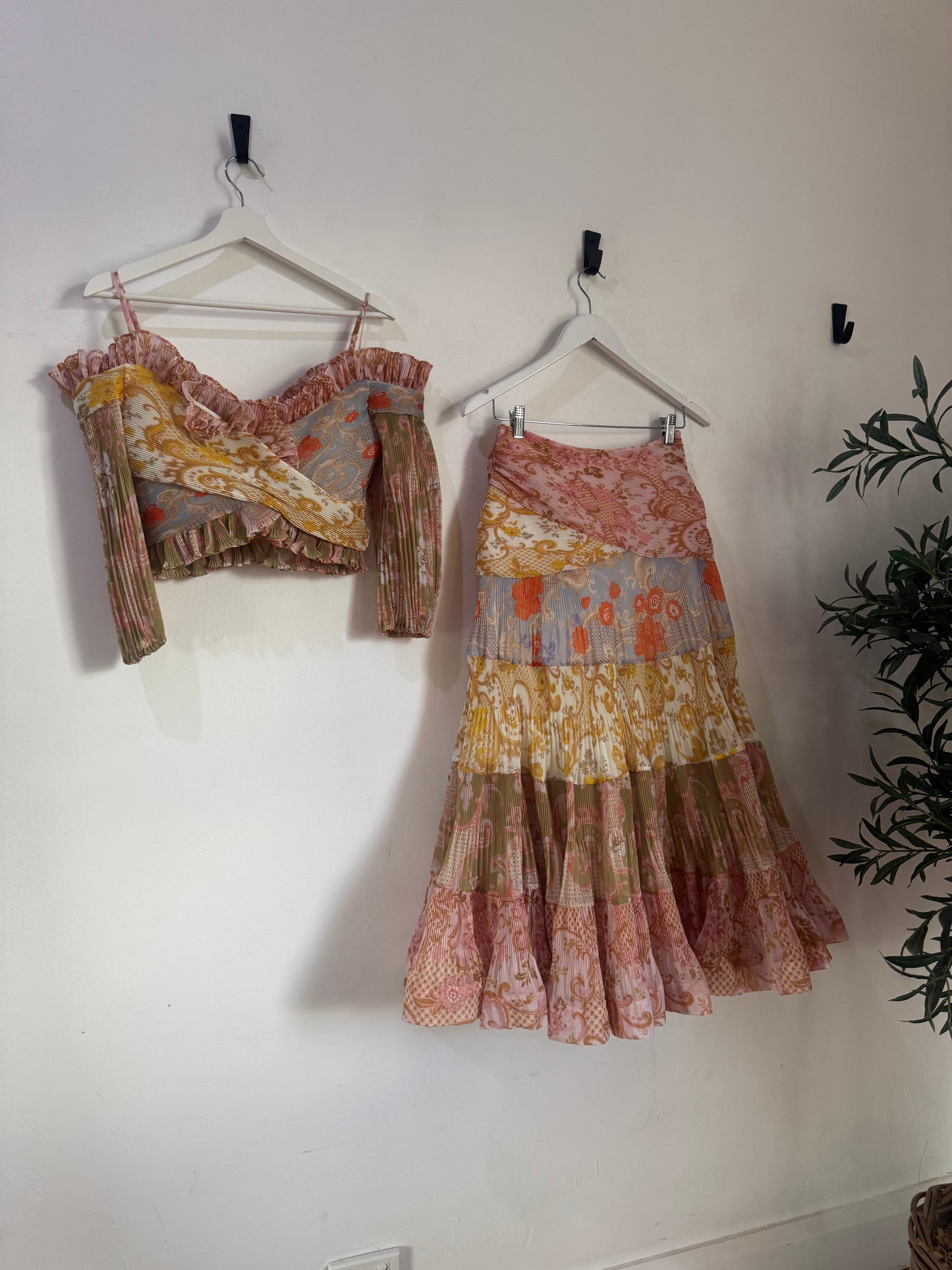 Zimmermann Postcard Pleated Skirt & Top Set - Size 1