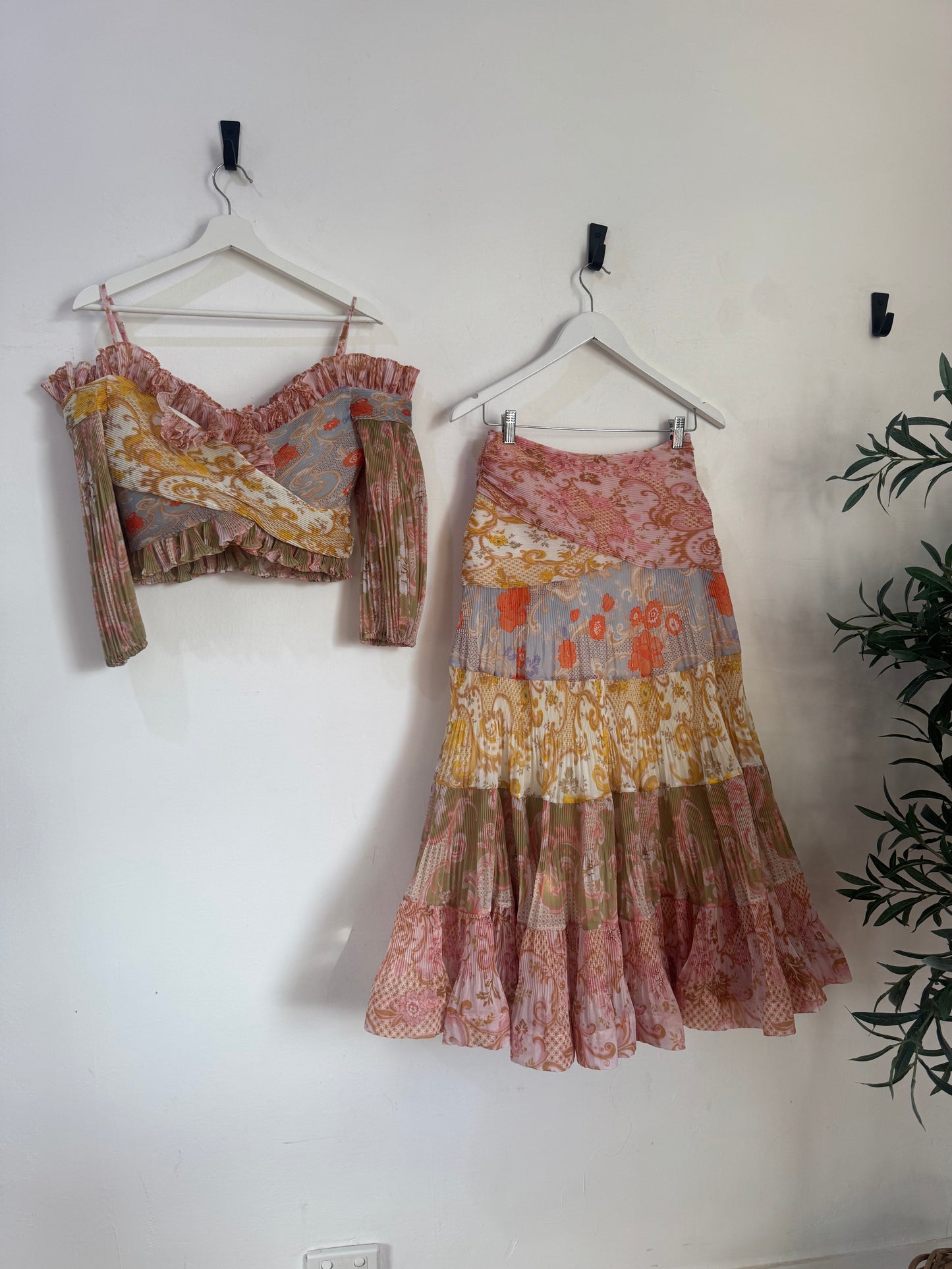 Zimmermann Postcard Pleated Skirt & Top Set - Size 1