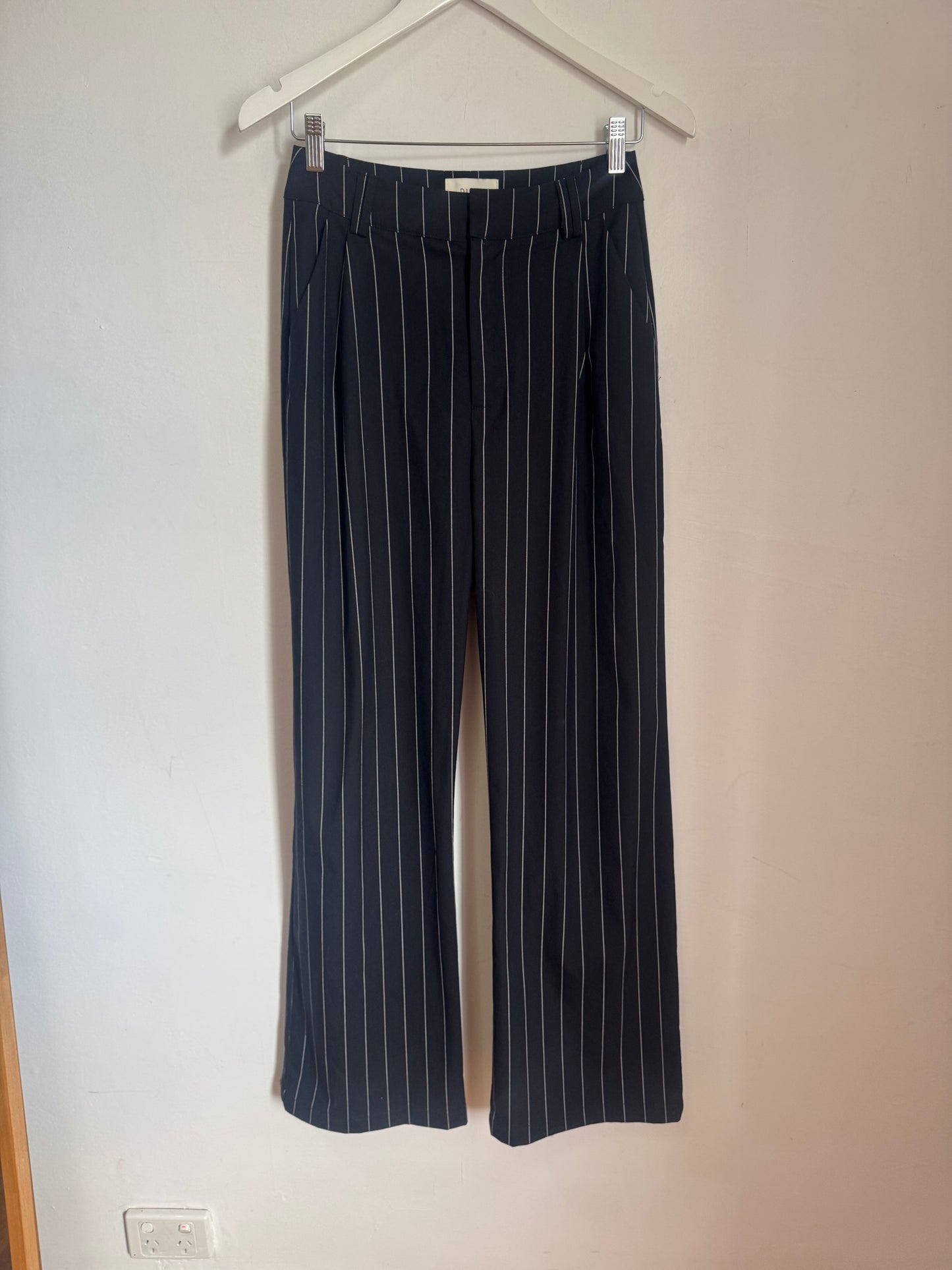 Dissh Navy Pinstripe Pants - Size 8