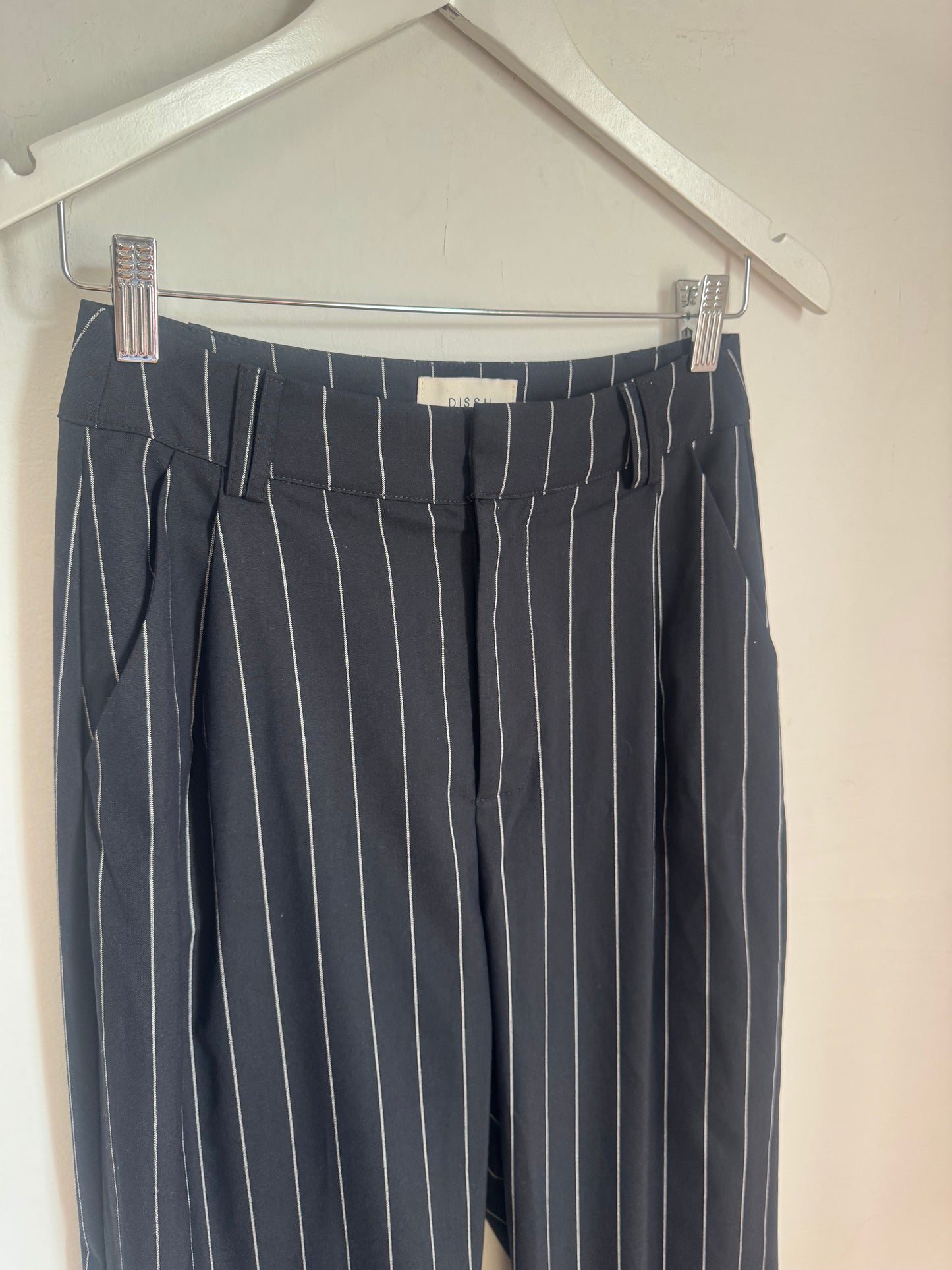 Dissh Navy Pinstripe Pants - Size 8