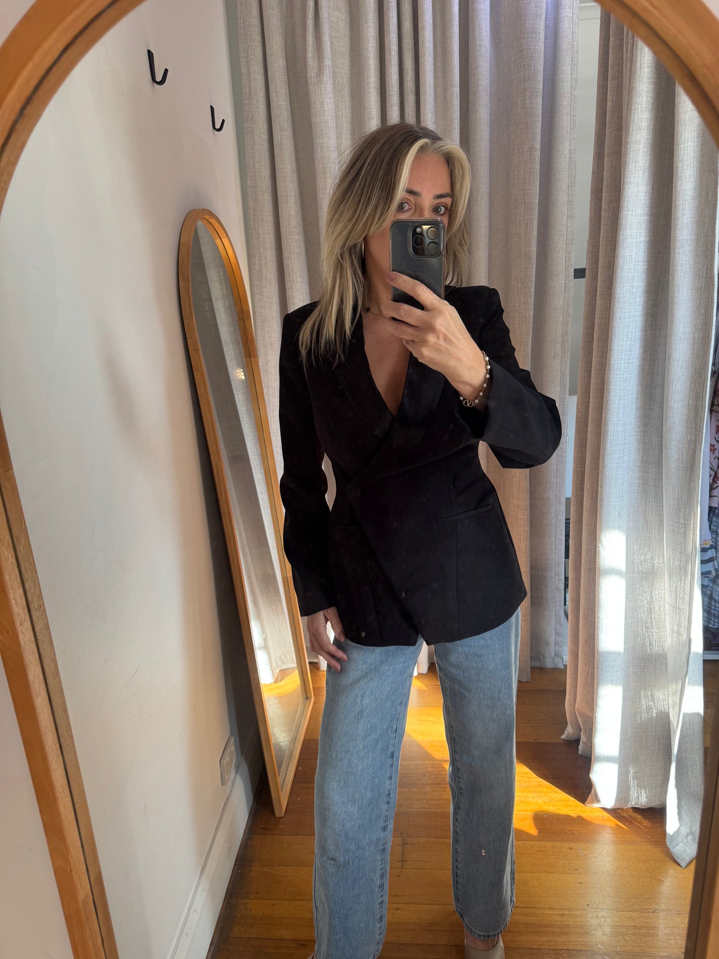 Anine Bing Black Ade Tuxedo Jacket - Size M (Brand New)