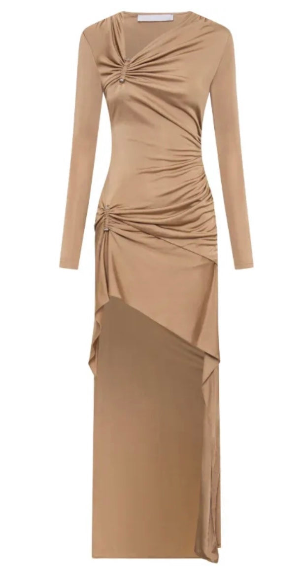 Dion Lee Gathered Asymmetric Maxi Dress - Size 10