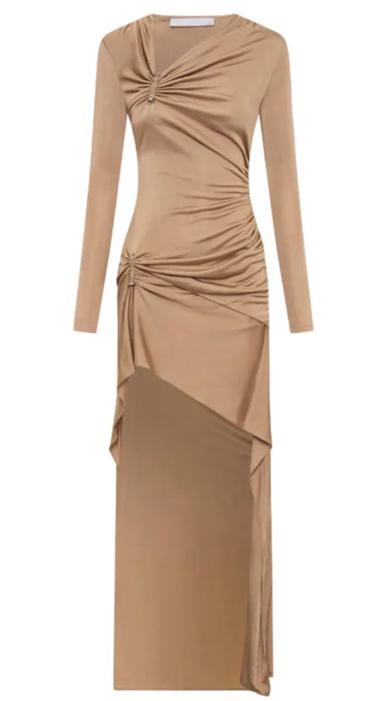 Dion Lee Gathered Asymmetric Maxi Dress - Size 10