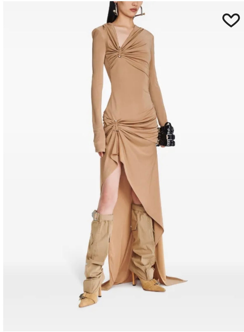 Dion Lee Gathered Asymmetric Maxi Dress - Size 10