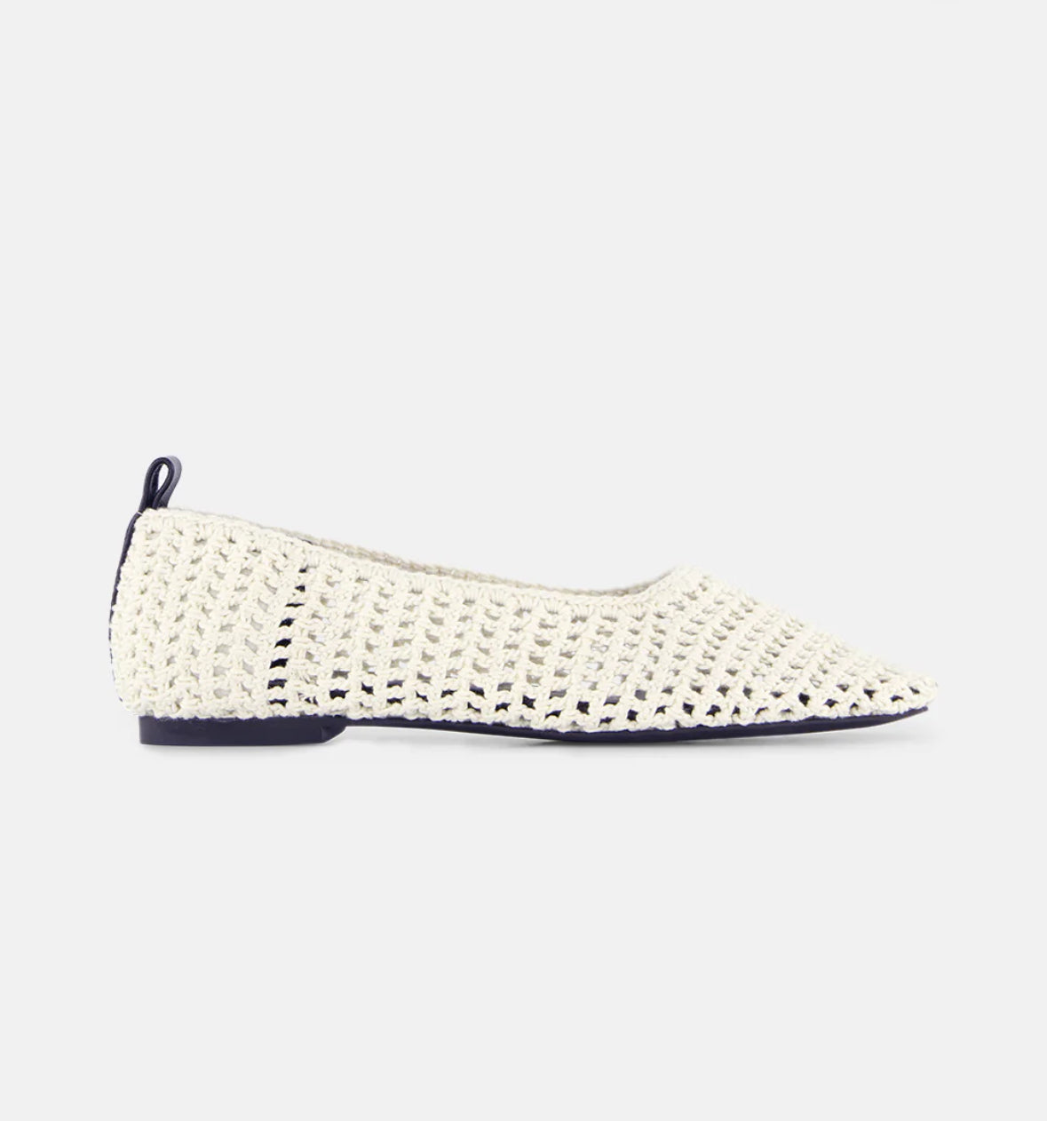 Rebe Crochet Natural Ballet Flat - Size 39 (Brand New)
