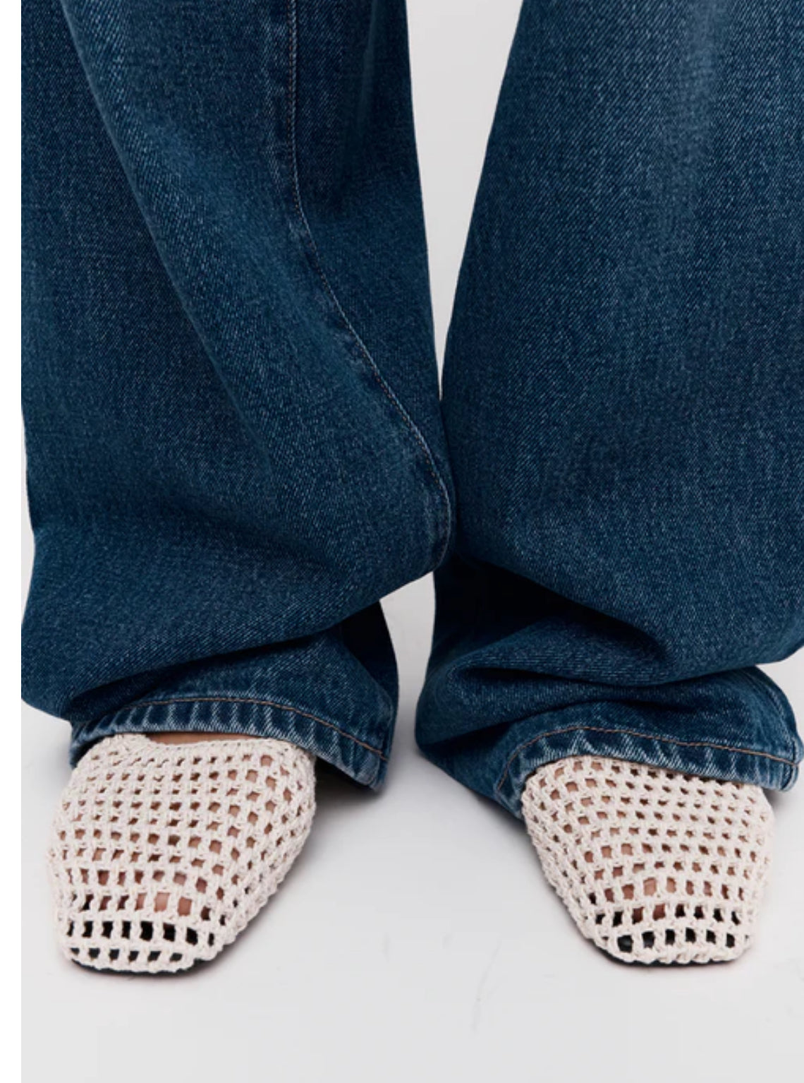 Rebe Crochet Natural Ballet Flat - Size 39 (Brand New)