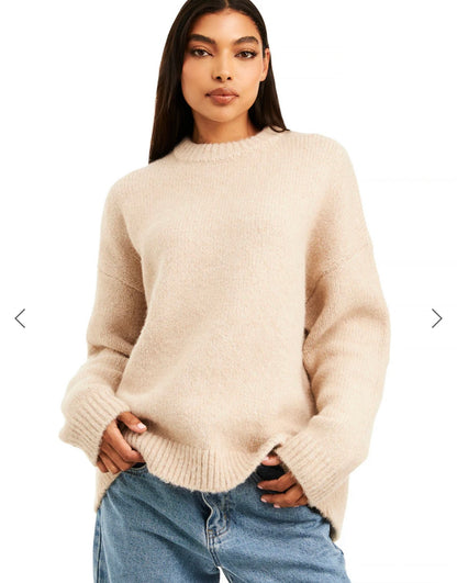 NAKEDVICE Nicholas Oversized Beige Jumper - Size S