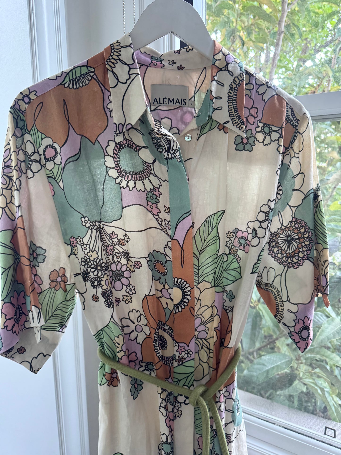 Alemais Farrah Linen Shirt Dress - Size 12 (Like New)