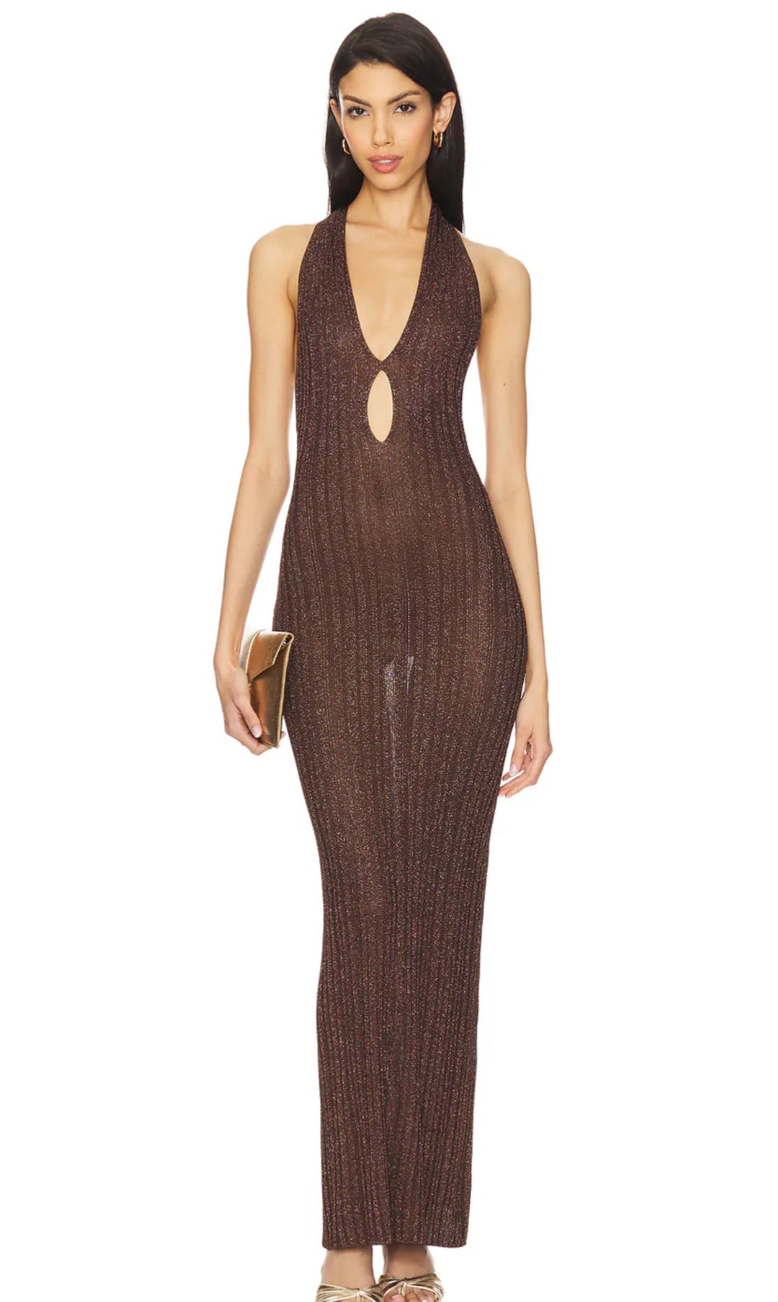 Misha Echo Sleeveless Knit Espresso Dress - Size XS (Brand New)