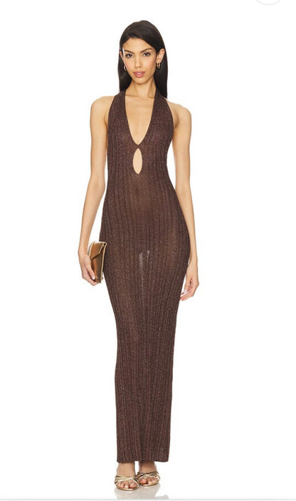Misha Echo Sleeveless Knit Espresso Dress - Size XS (Brand New)