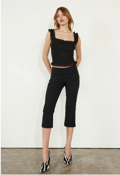 LEM Frill Black Top - Size 8