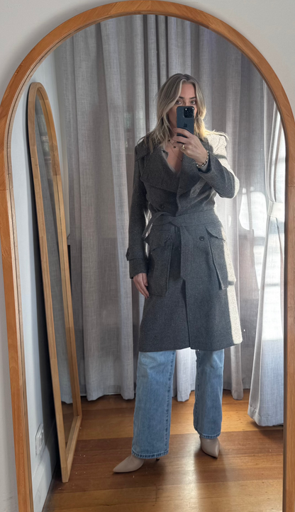 Balenciaga Grey Wool Coat