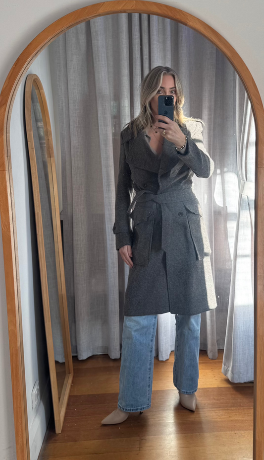 Balenciaga Grey Wool Coat