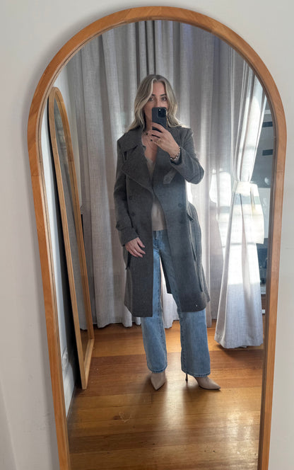 Balenciaga Grey Wool Coat