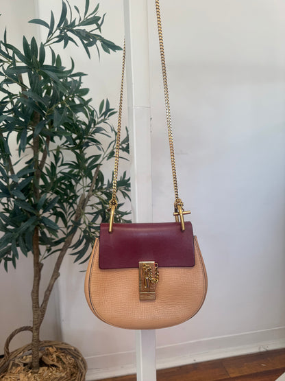Chloe Drew Leather & Chain Cross Body Bag