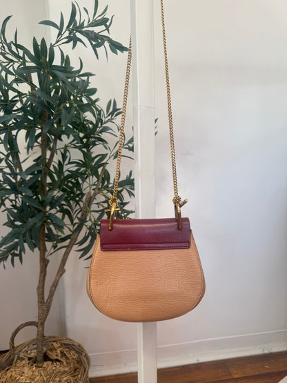 Chloe Drew Leather & Chain Cross Body Bag
