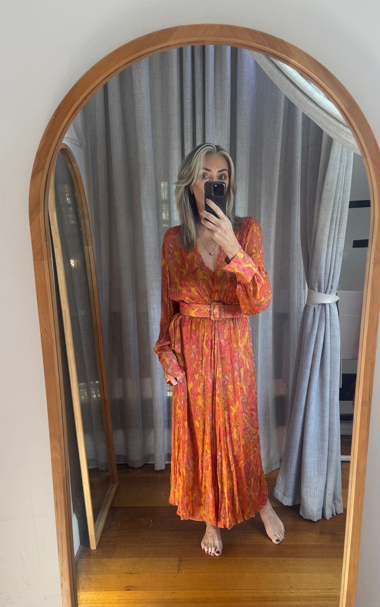 Scanlan Theodore Paisley Midi Dress with Slip - Size 12