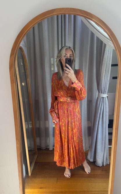Scanlan Theodore Paisley Midi Dress with Slip - Size 12