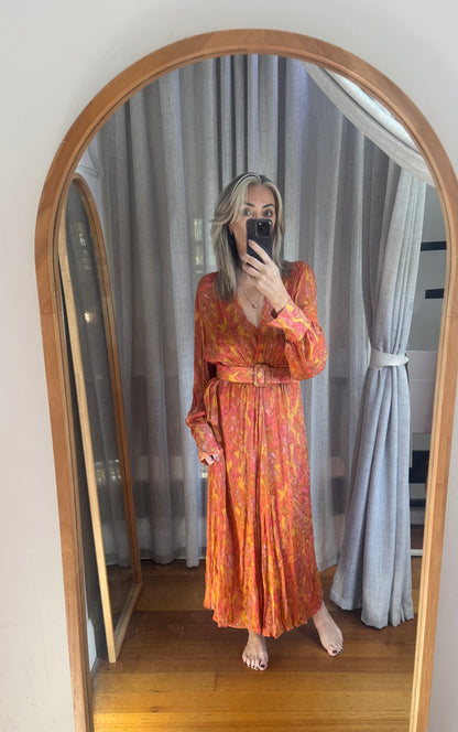 Scanlan Theodore Paisley Midi Dress with Slip - Size 12