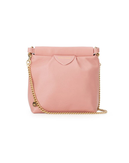 Deadly Ponies Dusty Pink Leather Cross Body Chain Bag (Brand New)