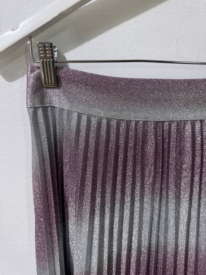Sezane Dilo Pleated Silver/Pink Pleated Skirt - Size 38